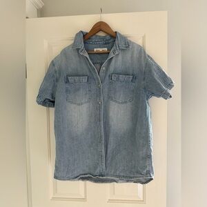 Denim forum oversized boyfriend denim shirt